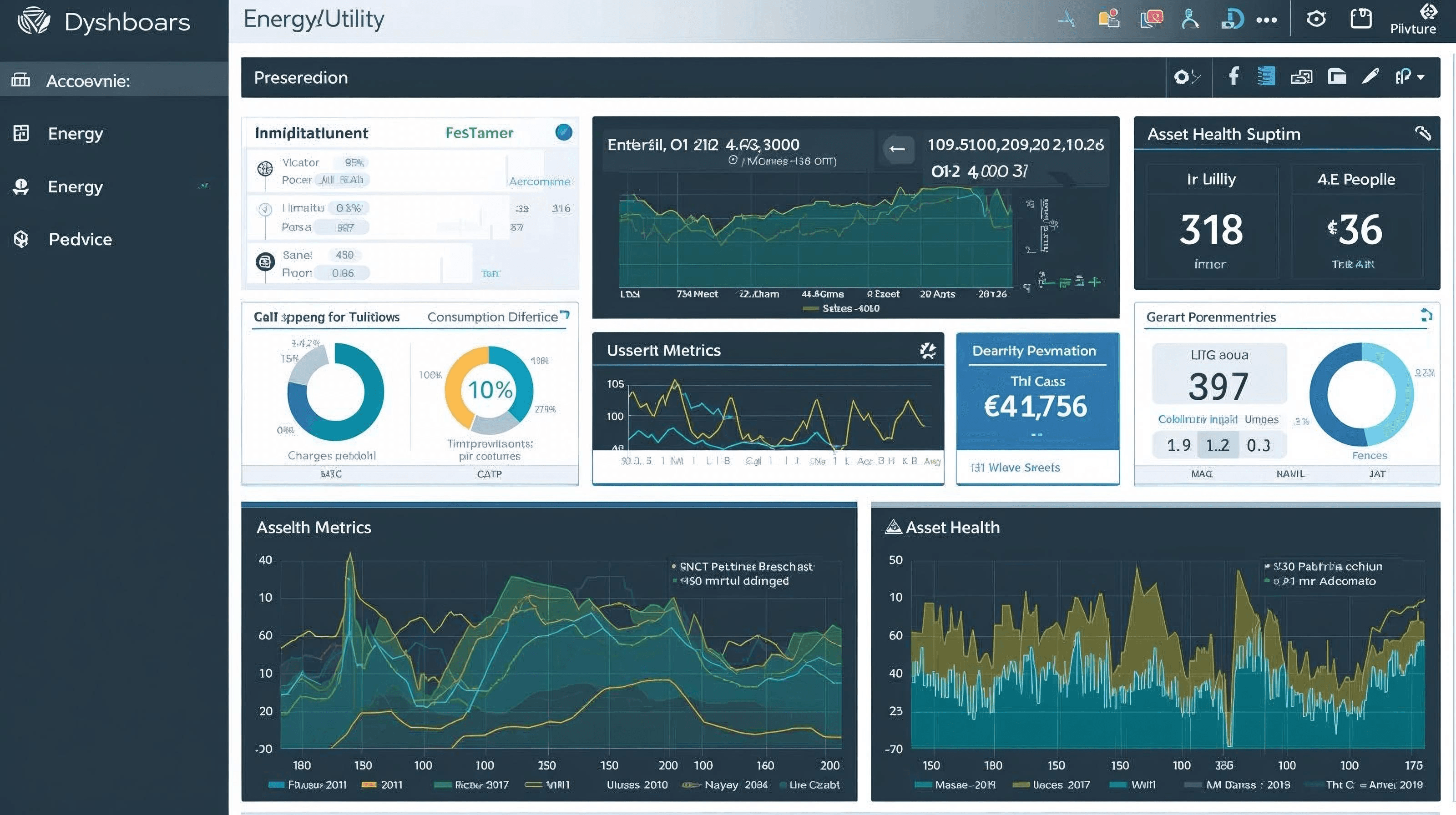 Smart grid monitoring UI and telemetry charts